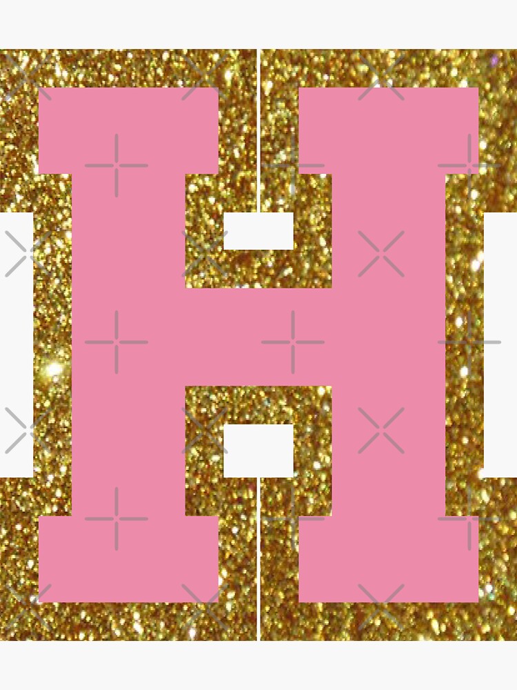 “gold and pink varsity letter H” Sticker for Sale by byleahwithlove