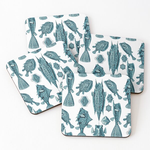 Item preview, Ernst Haeckel Ostraciontes Boxfish Cerulean designed and sold by aimeewilson.
