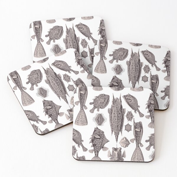 Item preview, Ernst Haeckel Ostraciontes Boxfish Lavender Gray designed and sold by aimeewilson.