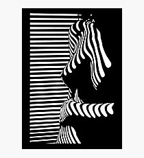 "blinded" Noir Nude. Photo turned stencil painting. Photographic Print