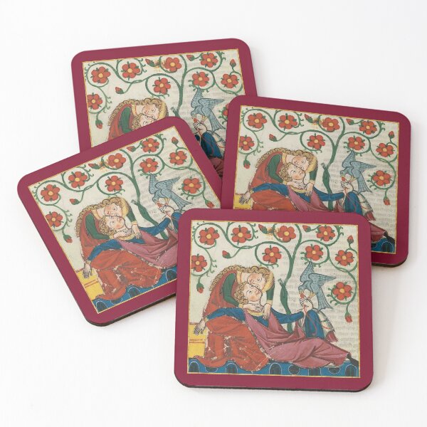 Item preview, Reclining Lovers Medieval Illumination designed and sold by Erin Rado.