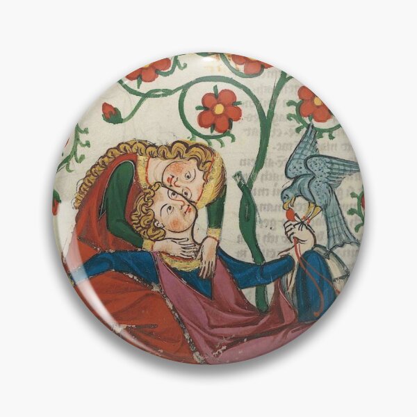 Item preview, Reclining Lovers Medieval Illumination designed and sold by Erin Rado.