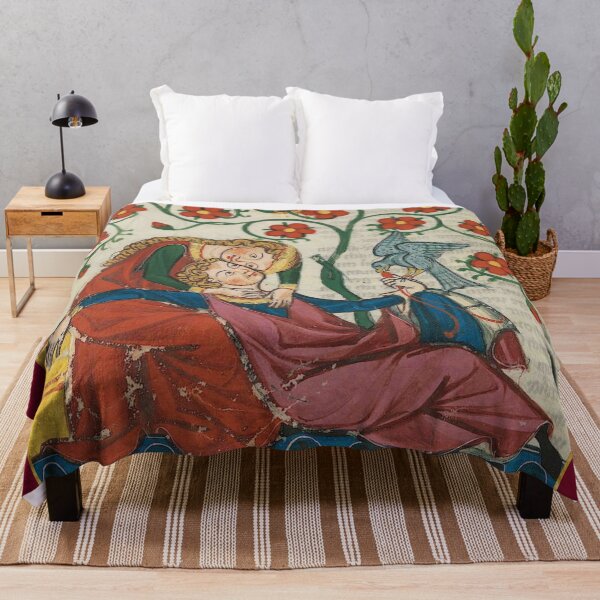 Item preview, Reclining Lovers Medieval Illumination designed and sold by Erin Rado.