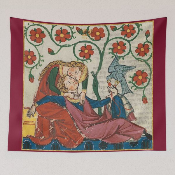 Item preview, Reclining Lovers Medieval Illumination designed and sold by Erin Rado.