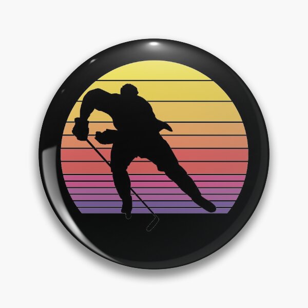 Item preview, Hockey Bubble - Retro Rainbow Sunset Background designed and sold by Eye on the Blueline.
