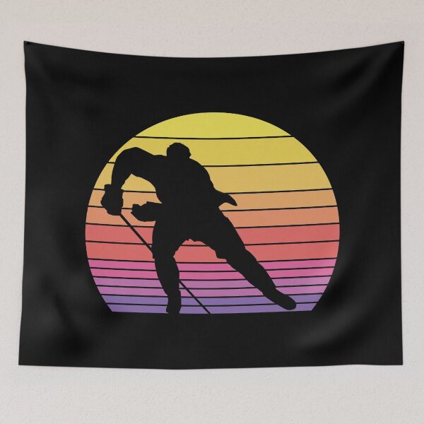 Item preview, Hockey Bubble - Retro Rainbow Sunset Background designed and sold by Eye on the Blueline.