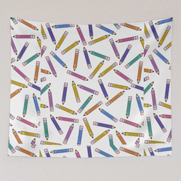 Item preview, Teacher Colored Pencil Pattern with White Background designed and sold by WildeandCo.