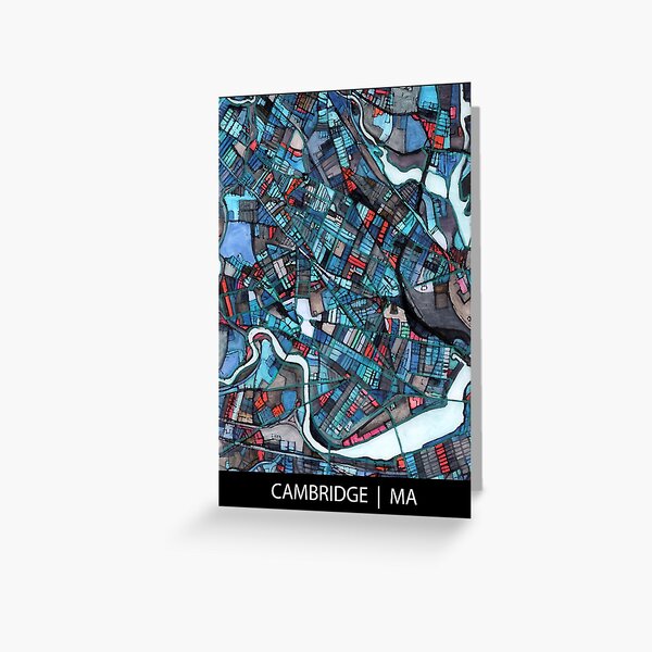 Cambridge, MA (Blue) Greeting Card