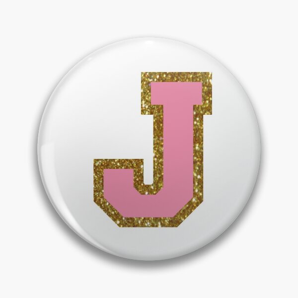 Item preview, gold and pink varsity letter J designed and sold by byleahwithlove.