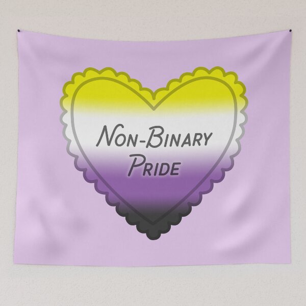Item preview, nonbinary pride flag heart designed and sold by prismatic paper co.