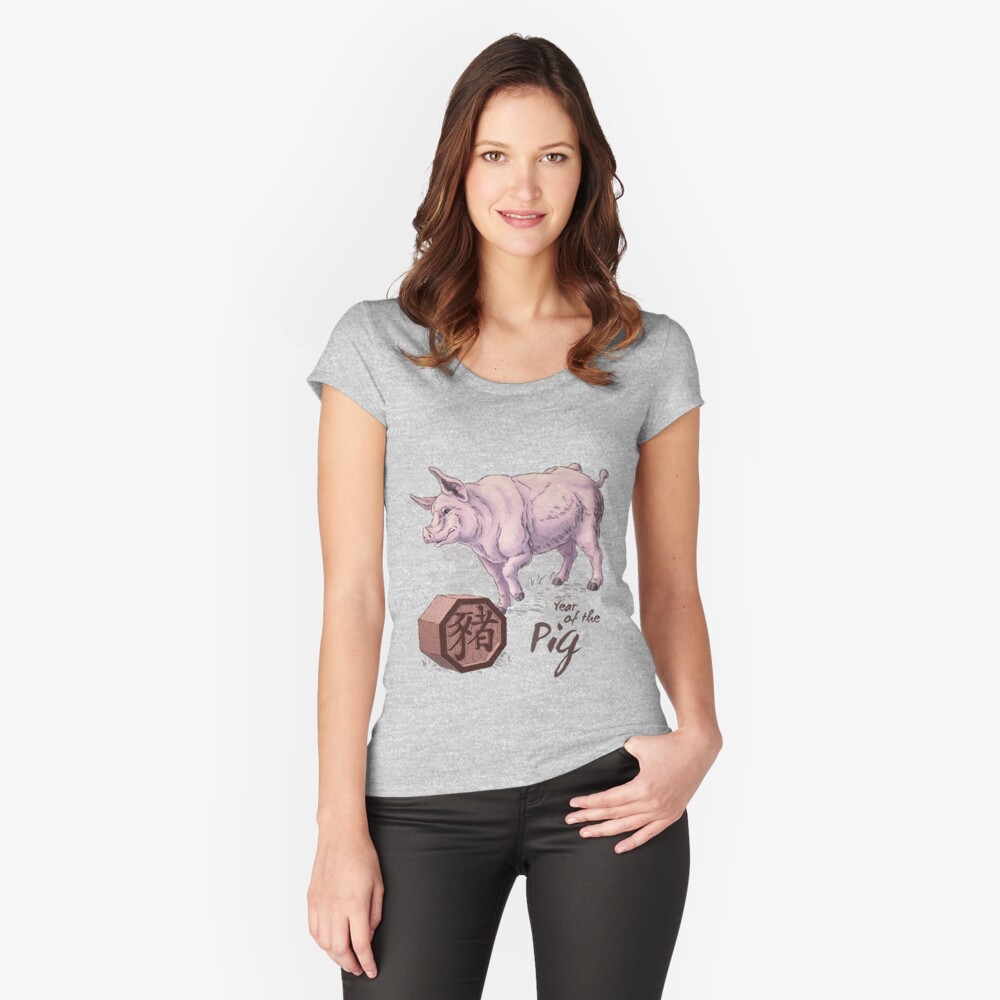 Chinese Zodiac - the Pig Fitted Scoop T-Shirt