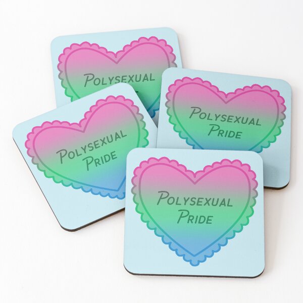 Item preview, polysexual pride flag heart designed and sold by prismatic paper co.