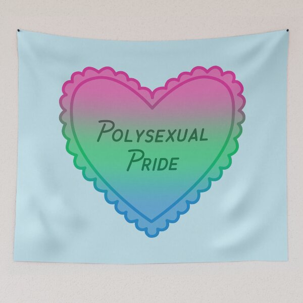 Item preview, polysexual pride flag heart designed and sold by prismatic paper co.