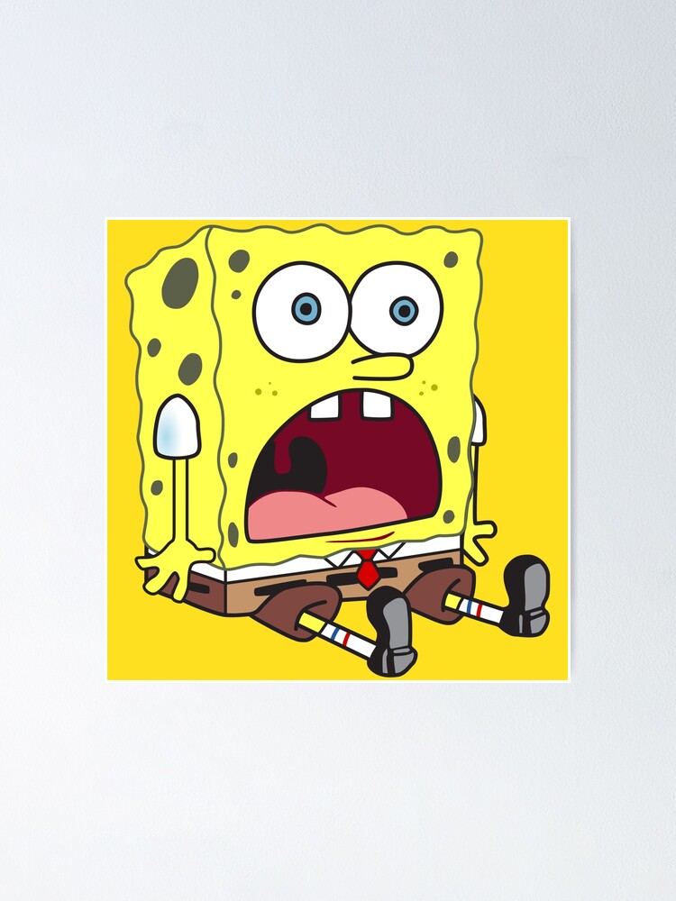 spongebob surprised sitting down funny meme sticker spongebob surprised sitting down funny meme sticker
