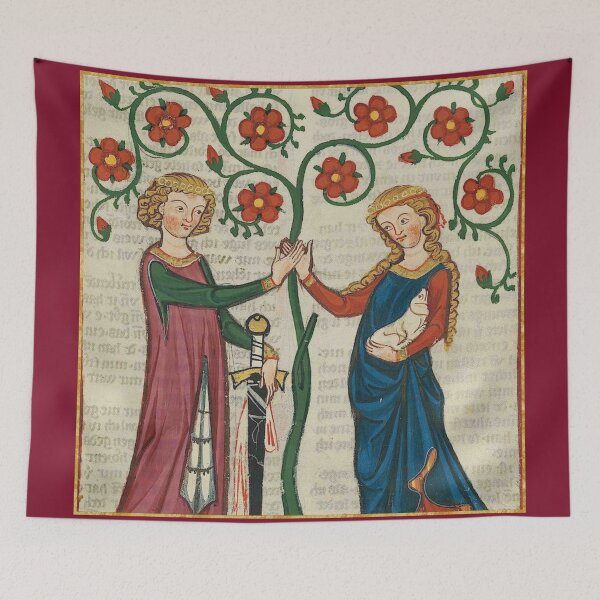 Item preview, Lovers Beneath The Tree Medieval Illumination designed and sold by Erin Rado.