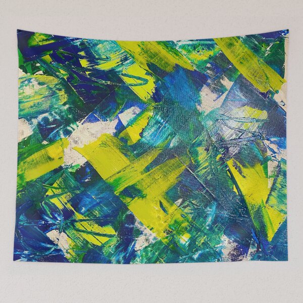 Item preview, Blue and Green Abstract Painting designed and sold by CheyanneBert.