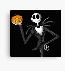 Jack Skellington and his pumpkin Canvas Print