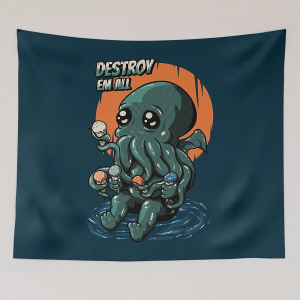 Item preview, The Ice Cream Destroyer - Cute Baby Cthulhu | Necronomicon Lovecraft Funny Kids Mask | Food foodie snack dessert | Tie Dye Backpack (Updated) designed and sold by Any Color Designs.