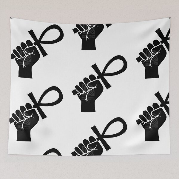 Item preview, Black Power Fist holding Ankh Egyptian Hieroglyph Symbol designed and sold by Andrew Browne.