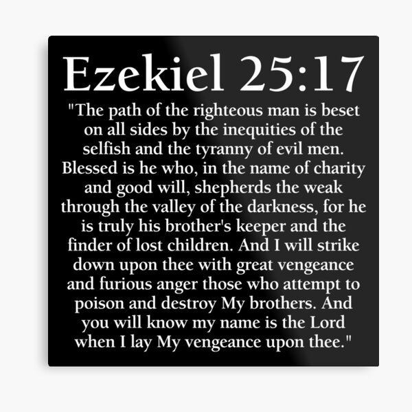 Ezequiel 25:17 - Pasaje completo Lámina metálica