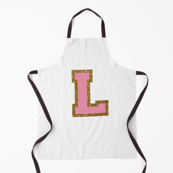 Item preview, gold and pink varsity letter L designed and sold by byleahwithlove.