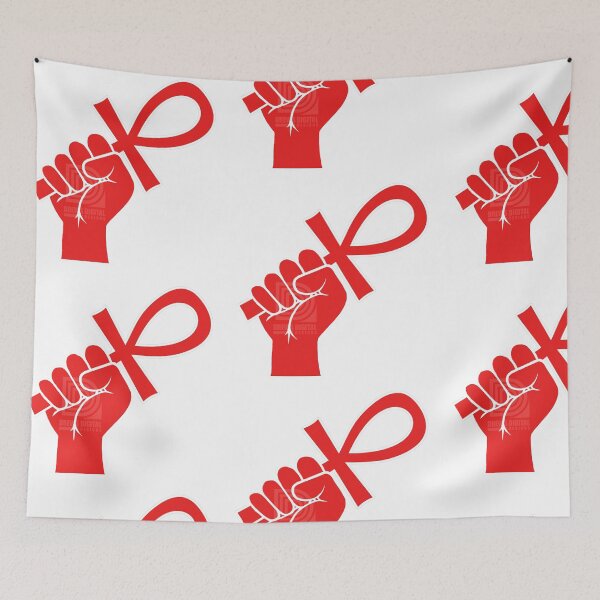 Item preview, Red Power Fist holding Ankh Egyptian Hieroglyph Symbol designed and sold by Andrew Browne.