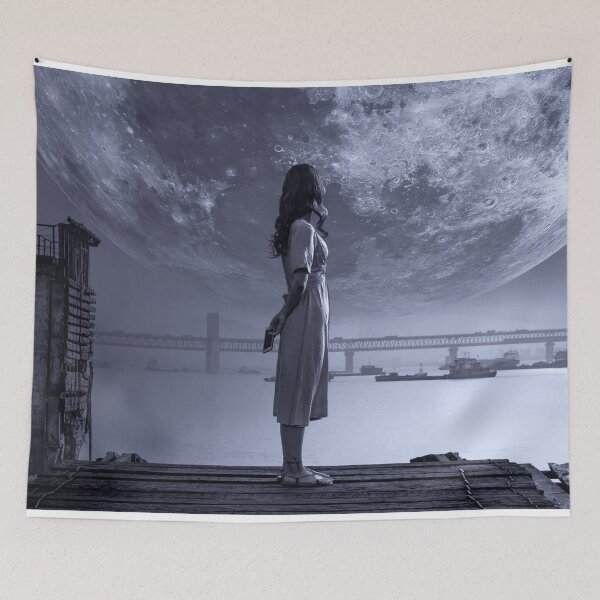 Item preview, Girl, Moon & Pier designed and sold by Yekaior.