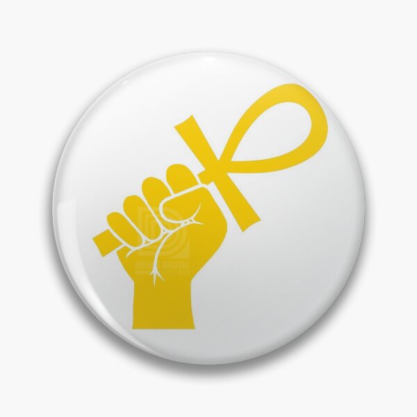 Item preview, Gold Power Fist holding Ankh Egyptian Hieroglyph Symbol designed and sold by Andrew Browne.