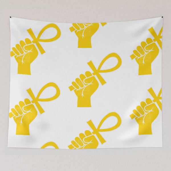 Item preview, Gold Power Fist holding Ankh Egyptian Hieroglyph Symbol designed and sold by Andrew Browne.