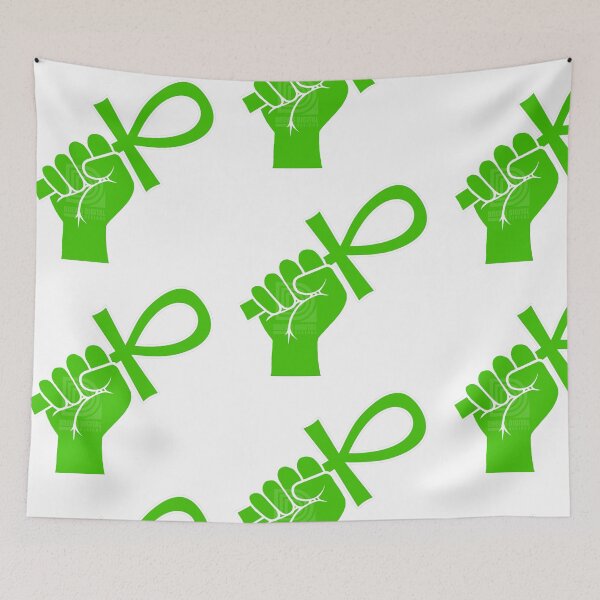 Item preview, Green Power Fist holding Ankh Egyptian Hieroglyph Symbol designed and sold by Andrew Browne.