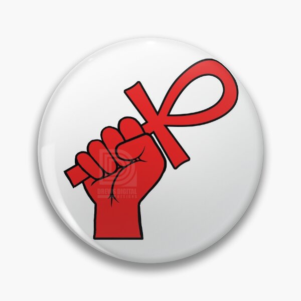 Item preview, Red Power Fist holding Ankh Egyptian Hieroglyph Symbol designed and sold by Andrew Browne.