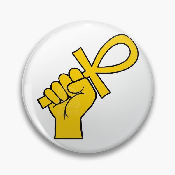 Item preview, Gold Power Fist holding Ankh Egyptian Hieroglyph Symbol designed and sold by Andrew Browne.