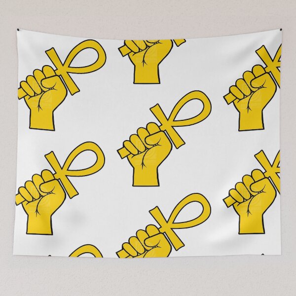 Item preview, Gold Power Fist holding Ankh Egyptian Hieroglyph Symbol designed and sold by Andrew Browne.