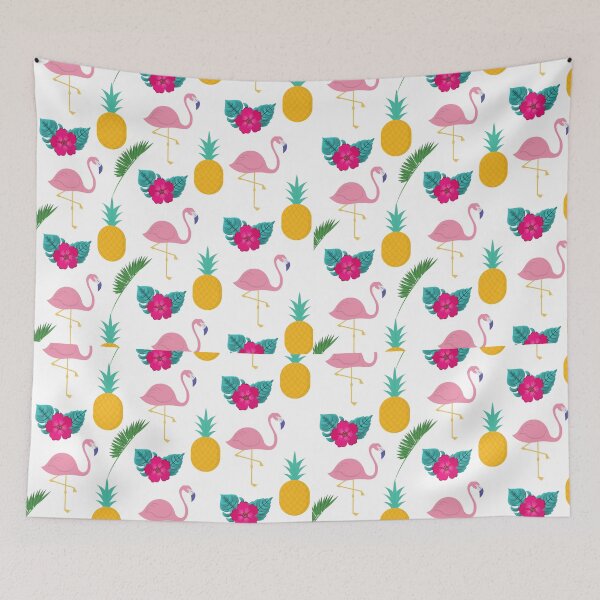 Item preview, Tropical Leaves, Flowers, Flamingos and Pineapples designed and sold by Laurelbdesigns.