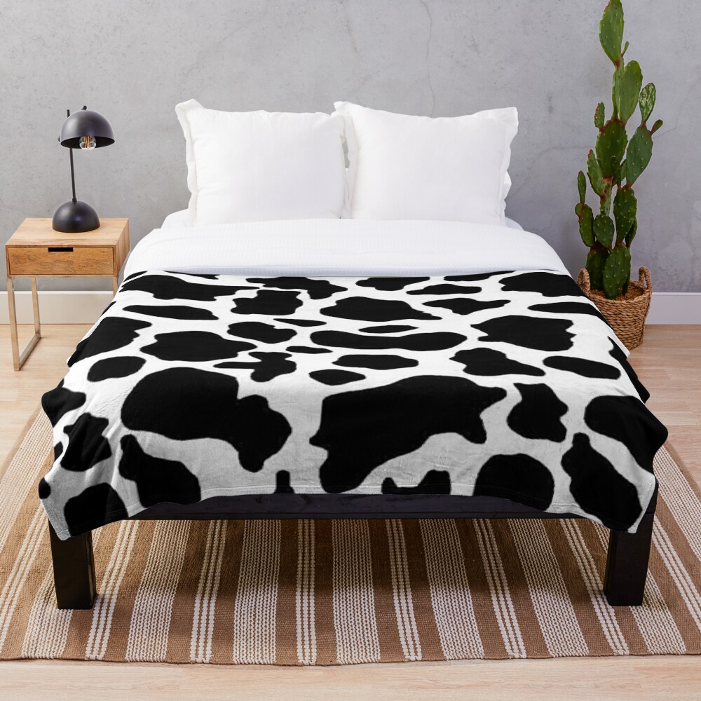 cow print fuzzy blanket