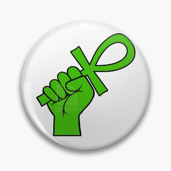 Item preview, Green Power Fist holding Ankh Egyptian Hieroglyph Symbol designed and sold by Andrew Browne.