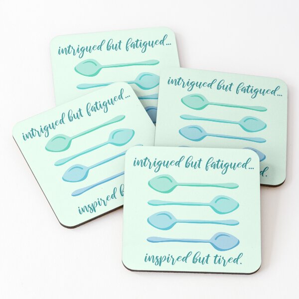 Item preview, Intrigued But Fatigued, Inspired But Tired (Spoonie, Teal) designed and sold by KelseyLovelle.