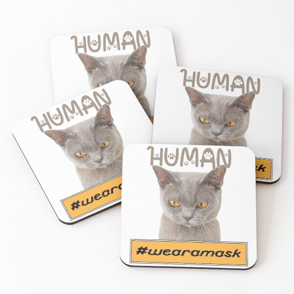 Item preview, 65 MCMLXV HUMAN #wearamask Angry Cat designed and sold by 65 MCMLXV.