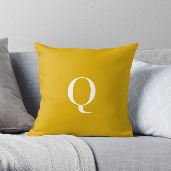 The Letter "Q" - Mustard Yellow Throw Pillow