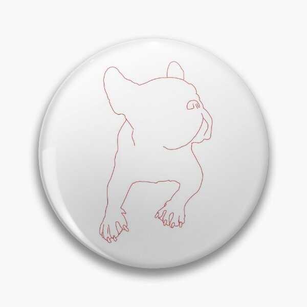Item preview, French bulldog red outline designed and sold by KikasArt.