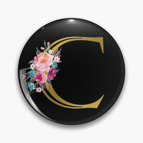 Item preview, Letter C, Floral Monogram, Watercolor Roses, Initial, Faux Gold Foil designed and sold by WildHoneyDesign.