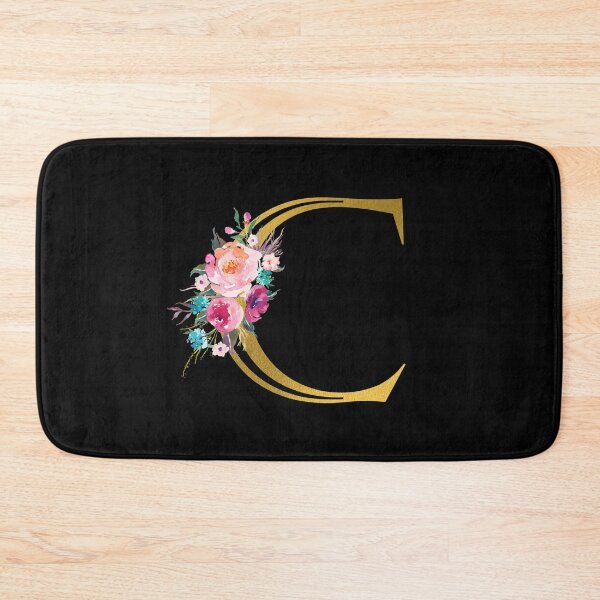 Item preview, Letter C, Floral Monogram, Watercolor Roses, Initial, Faux Gold Foil designed and sold by WildHoneyDesign.