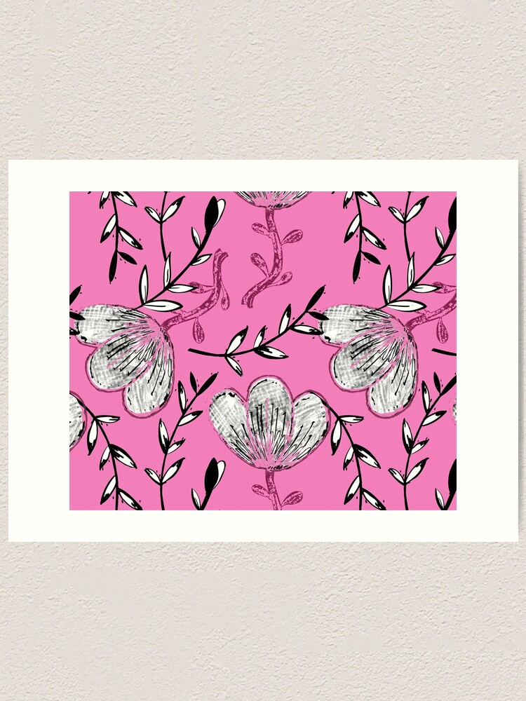 Alternate view of Black Pink Ink Art Print