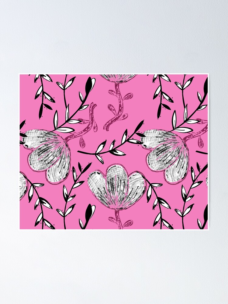 Alternate view of Black Pink Ink Poster