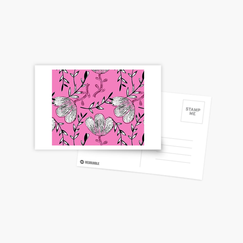 Black Pink Ink Postcard