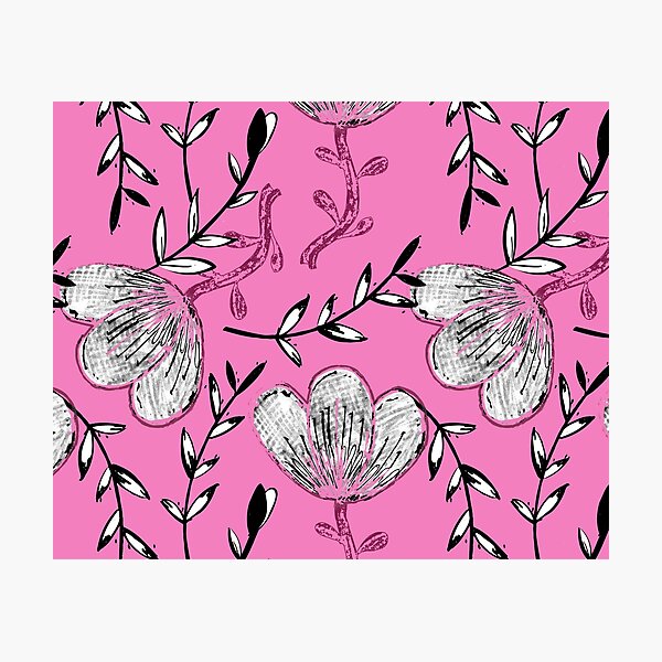 Black Pink Ink Photographic Print
