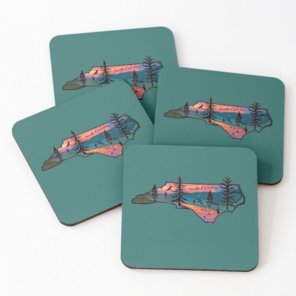 Artikelvorschau, Vintage Fish North Carolina Mountains Sunset Stream State Map NC Fly Fishing entworfen und verkauft von TeeCreations.