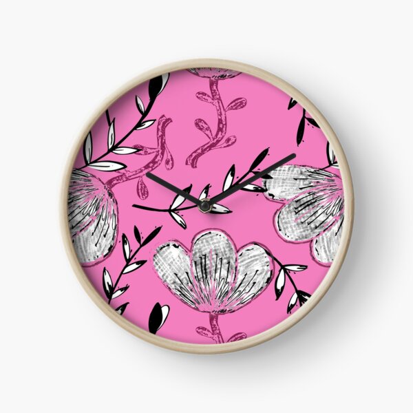 Black Pink Ink Clock