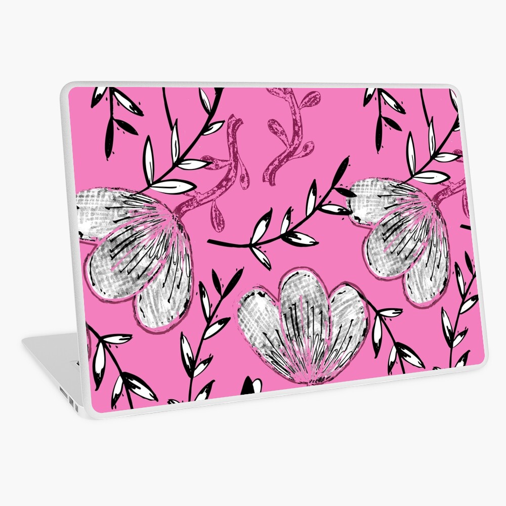 Black Pink Ink Laptop Skin