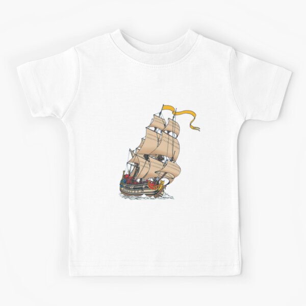 Navire à voile La Licorne en couleur T-shirt enfant